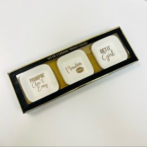 NEW Set of 3 Ceramic Trinket Dishes